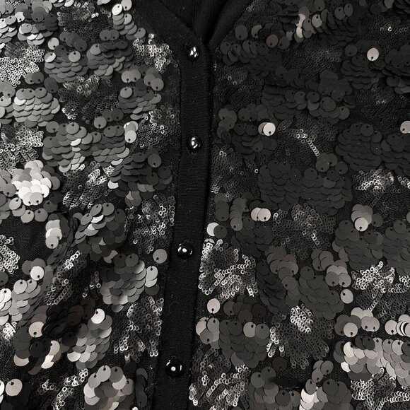 BCBGMaxazria Cardigan Sequins Women Button Front Evening Long Sleeve Sweater - Picture 16 of 16